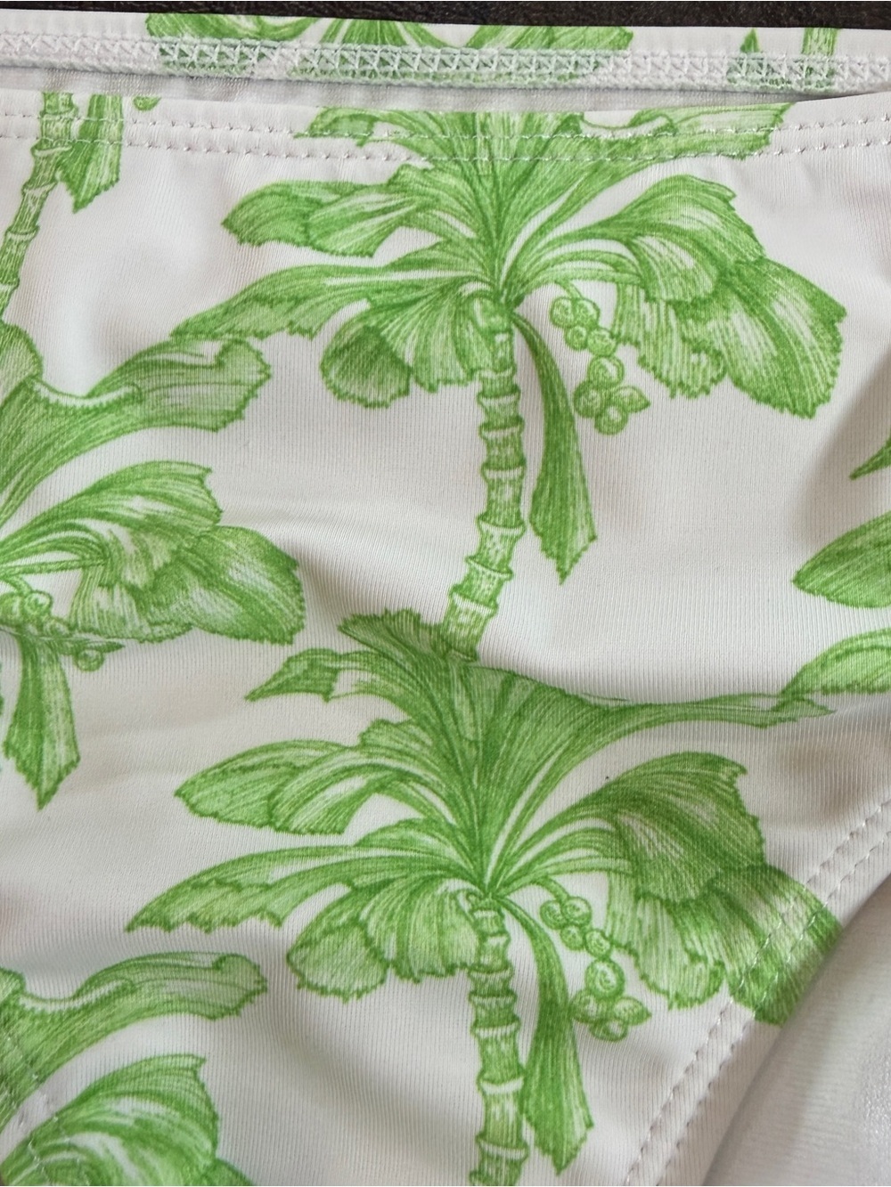 Green Palm Print Ruffle Bikini Set - Picture 4 of 5